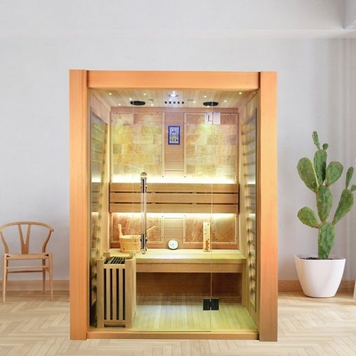 従来の蒸気の3人のための木の屋内電気ストーブのサウナ部屋