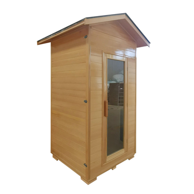 陶磁器の管の固体木の屋外の乾燥したサウナ部屋の現代1人