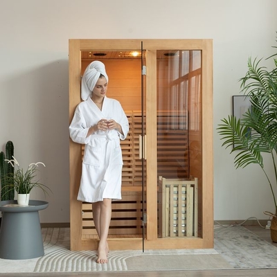 OEMの屋内2人は3KWストーブが付いている木の蒸気のサウナ部屋を大きさで分類する