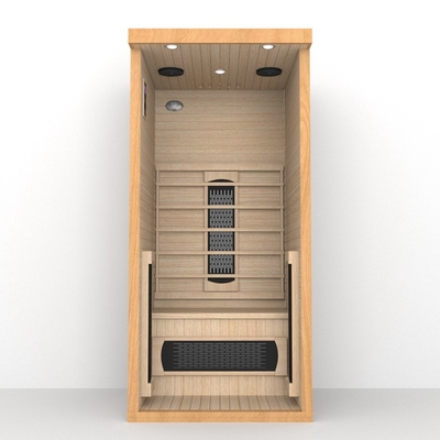 家の屋内木のアメリカツガ1人の赤外線サウナ部屋1350W