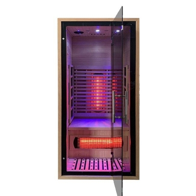 1人のためのカナダのツガの木の屋内近赤外線サウナ部屋