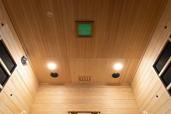 透明な温めガラス 遠赤外線サウナ LED照明とフルスペクトルカーボンパネル
