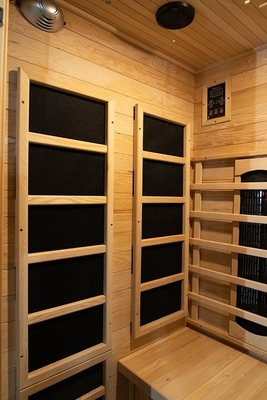 木の屋内1750W 2人の赤外線サウナ低いEMF