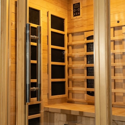 木の屋内1750W 2人の赤外線サウナ低いEMF