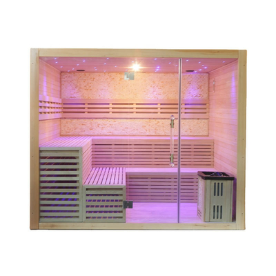 伝統的なフィンランド蒸気サウナ室 6kw ストーブ 3人用のヘムロックサウナ