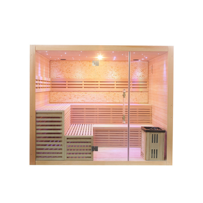 伝統的な蒸気ストーブ サウンルーム プレミアム ヘムロック 屋内乾燥蒸気サウン キャビーン